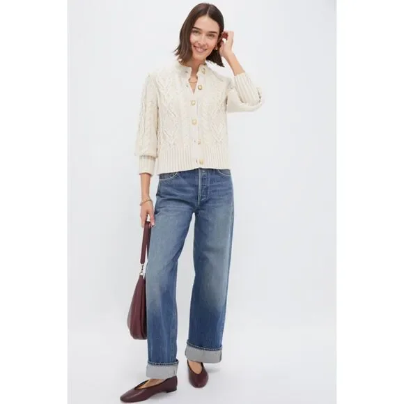 Tuckernuck Sandstone Cotton Colette Cardigan Size Medium - Picture 11 of 12